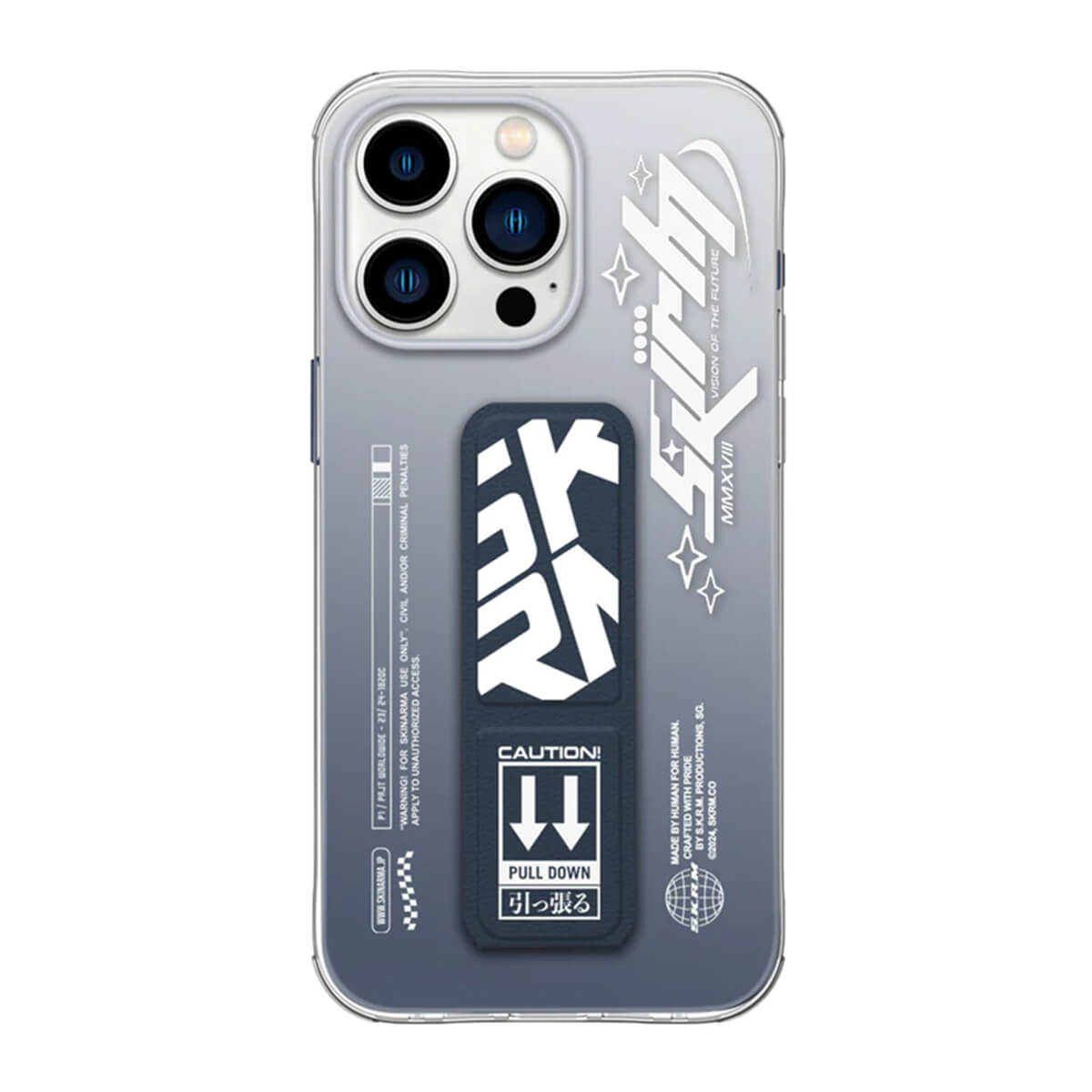 SkinArma Cosmo Cover With Grip Stand For iPhone 15 Pro | Blue SkinArma Cosmo Cover With Grip Stand For iPhone 15 Pro | Blue